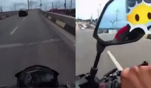 Motociclista grava vídeo em alta velocidade no Viaduto Rei Pelé e cena gera revolta após série de acidentes