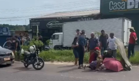 Crianças são atropeladas ao atravessar faixa de pedestre na zona Norte de Manaus; veja vídeo
