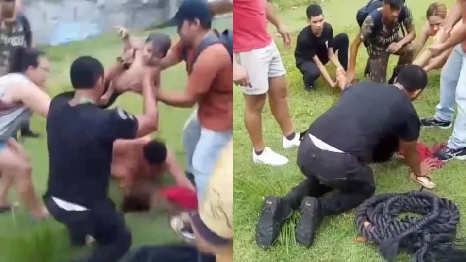 Mãe e bebê são ‘engolidas’ por buraco de 4 metros em Manaus; veja vídeo