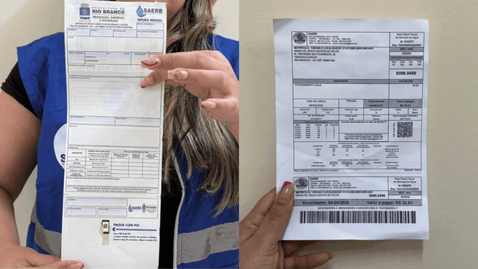 Rio Branco lança novo modelo da conta de água com layout atualizado; entenda