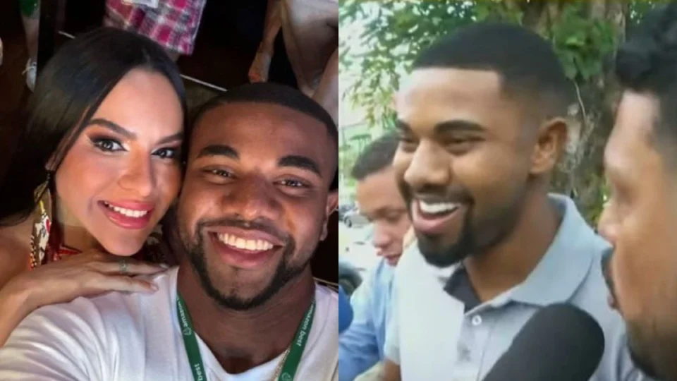 VÍDEO: Davi Brito deixa delegacia sorrindo e comendo pipoca após depor sobre acusação de Tamires Assis