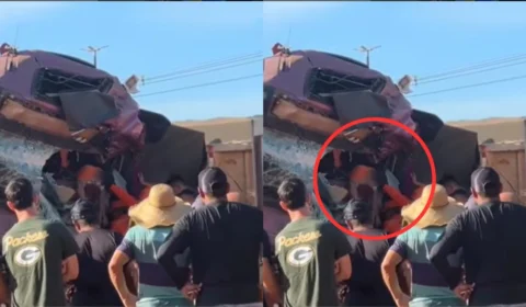 VÍDEO: motorista morre após colidir com duas carretas paradas na BR-364