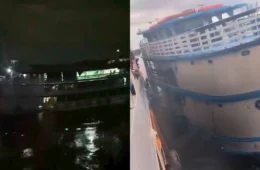Barco fica encalhado no rio Amazonas após tempestade e passageiros pedem ajuda