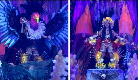 Festival de Parintins 2025: Isabelle Nogueira se transmuta em ‘urubu’ para lenda amazônica