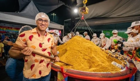 ‘Maior paçoca de carne seca do mundo’ bate recorde com 1,5 tonelada em Boa Vista; veja detalhes