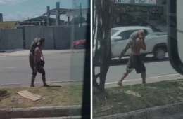 Homem é flagrado carregando jacaré pelas ruas de Manaus; veja vídeo