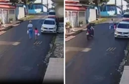 Mulher com criança é assaltada por dupla armada no bairro Nova Esperança, em Manaus; veja vídeo