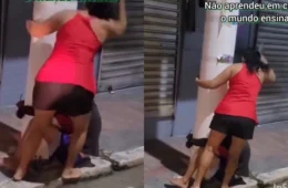 Suspeito tenta roubar celular e leva ‘sandalhada’ da vítima no AM; vídeo registra o momento