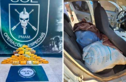Suspeitos são presos com R$ 1 milhão em drogas dentro de carro na BR-319