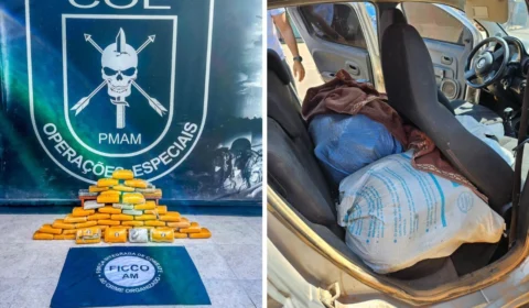 Suspeitos são presos com R$ 1 milhão em drogas dentro de carro na BR-319