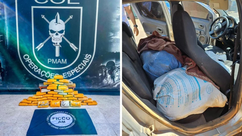 Suspeitos são presos com R$ 1 milhão em drogas dentro de carro na BR-319