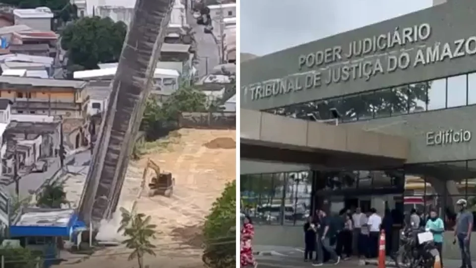 Prédio do TJAM é evacuado as pressas após tremor causado por obra em Manaus; veja vídeo