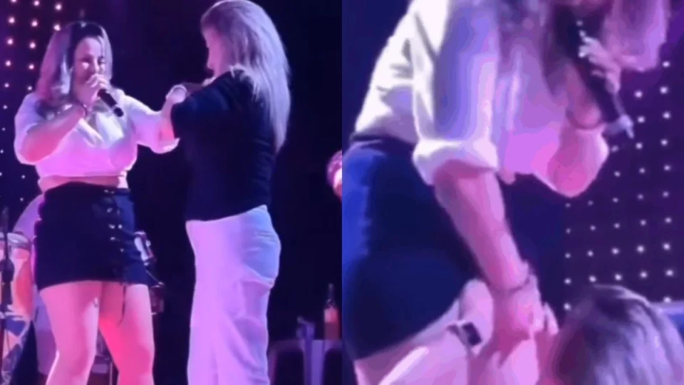 Cantora viraliza na internet ao servir cachaça em calcinha durante show no Ceará; veja imagens