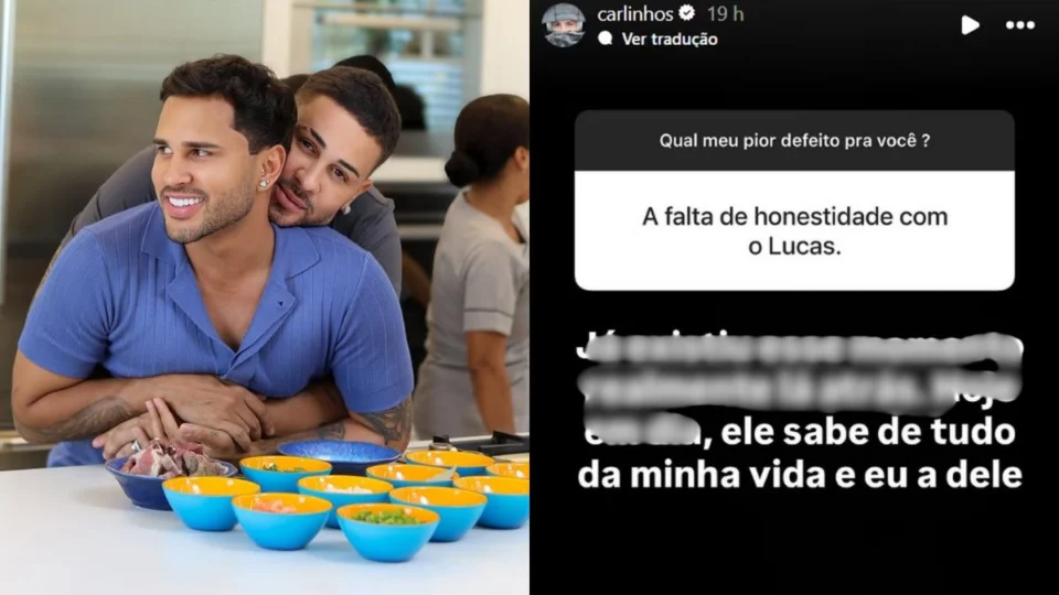 Carlinhos Maia admite ser desonesto após trair Lucas Guimarães: ‘ele sabe de tudo’
