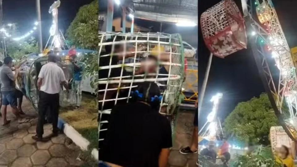 Parque de diversões é interditado após roda-gigante cair com jovem e adolescente em Roraima