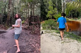 Whindersson Nunes visita cachoeiras em Presidente Figueiredo após show em Manaus: ‘comeu jaraqui e ficou’