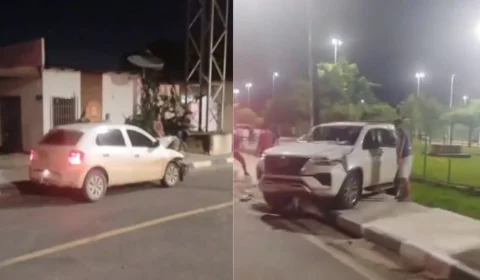 Acidente provoca capotamento de SW4 no bairro Caranã