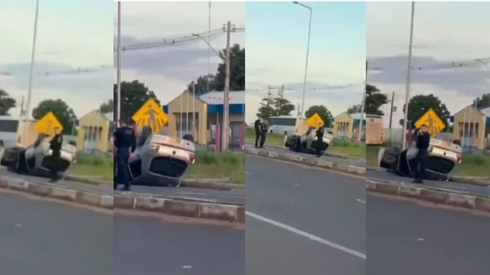 Jovem capota carro e fica preso às ferragens em Boa Vista