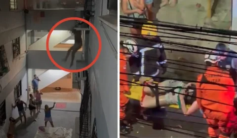 VÍDEO: mulheres pulam de janela para escapar de incêndio em Manaus