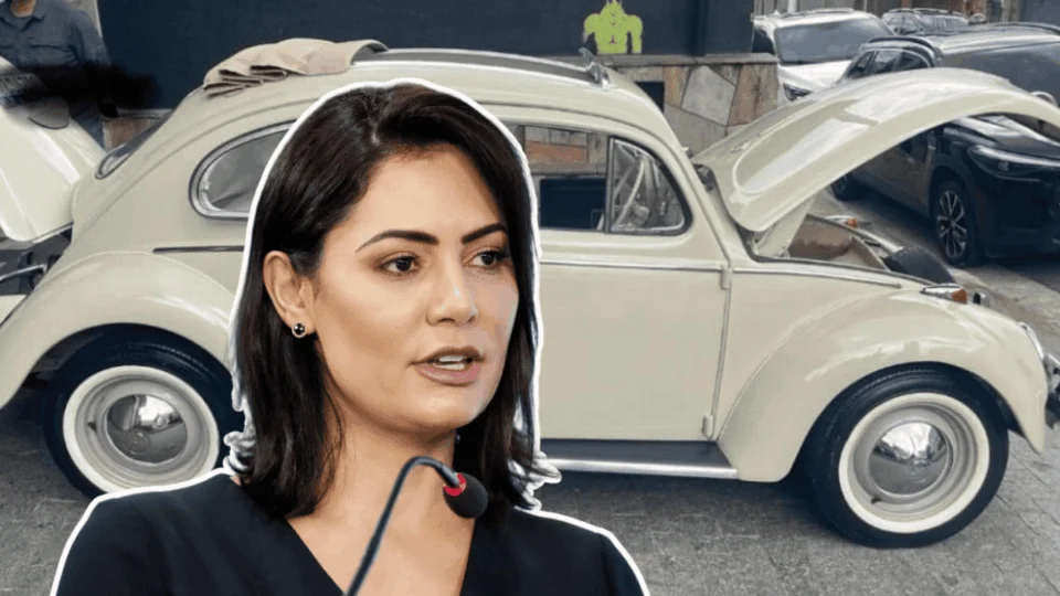 Michelle Bolsonaro diz que abriram Fusca para ver se Jair estava escondido: ‘cabe um homem de 1,85?’