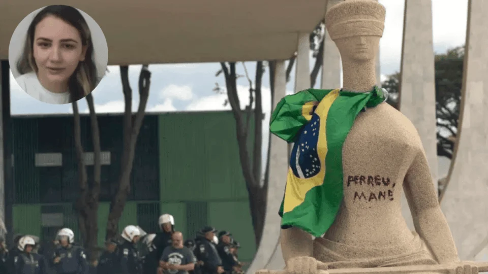 ‘Perdeu, mané’: Moraes determina prisão domiciliar para mulher que escreveu na estátua da Justiça