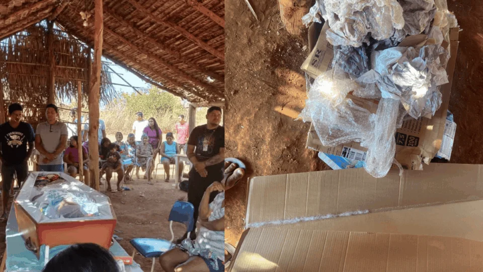 Família de idosa morta encontra lixo dentro de caixão em Aldeia Xerente no Tocantins