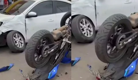 Jovem de 19 anos fica ferido em colisão entre moto e carro em Boa Vista