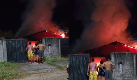 VÍDEO: Incêndio destrói casa no bairro Dr. Sílvio Botelho