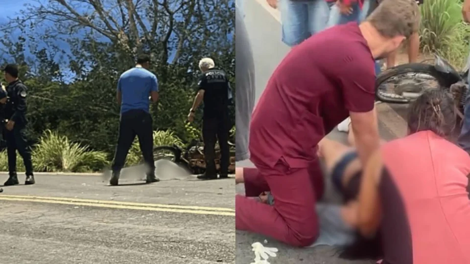 Colisão entre motos mata mulher e deixa filho e homem feridos na BR-174