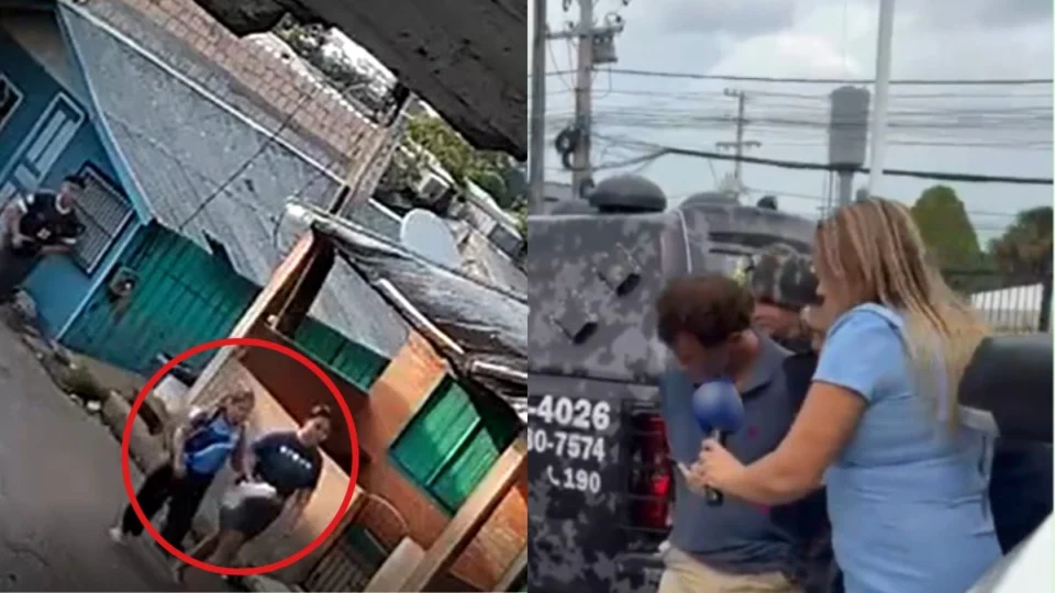 Vídeo mostra momento em que suspeito de matar mulher com tiro na cabeça chega a polícia em Manaus