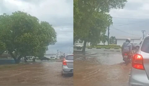 Moradores reclamam de alagamentos recorrentes na Rua Deco Fonteles no bairro Caranã