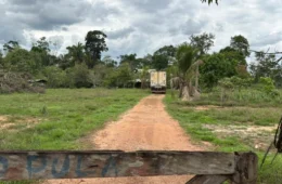 Caminhão furtado de posto é localizado em sítio abandonado em Porto Velho