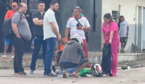 VÍDEO: Motociclista é socorrido em estado grave após colisão na Dom Pedro II em Porto Velho