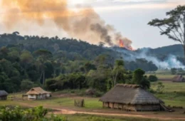 VÍDEO: Incêndio atinge casa tradicional de povo Enawenê-nawê e deixa mulher ferida em Rondônia