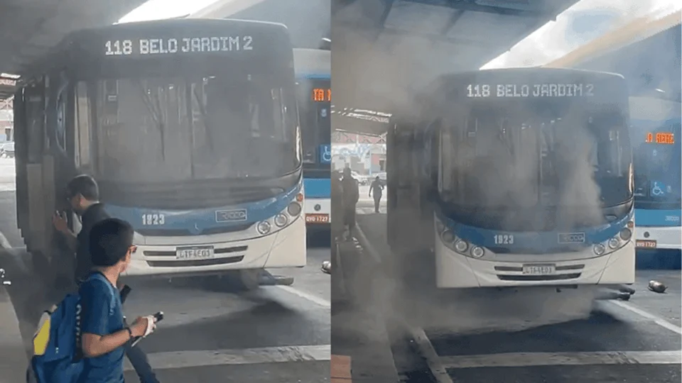 Princípio de fumaça em ônibus causa pânico no Terminal Urbano de Rio Branco