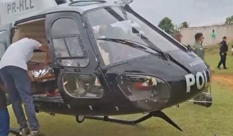 VÍDEO: Helicóptero do GAVE faz resgate de urgência de trabalhador ferido em distrito de Porto Velho