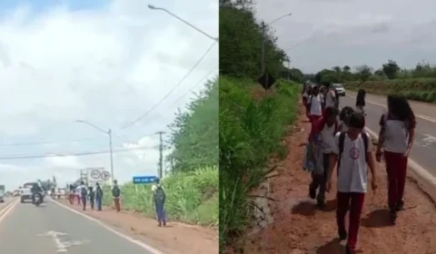 Ônibus escolar é parado pela PRF na BR-174 e alunos seguem a pé até o destino