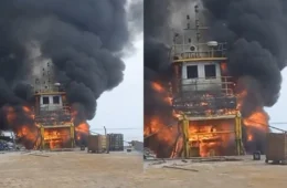 VÍDEO: homem tem quase 100% do corpo queimado após incêndio em balsa no Amazonas