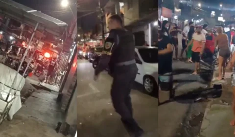 Vídeos mostram confusão envolvendo a Polícia Militar e moradores em Manaus por homenagem a mortos no RJ