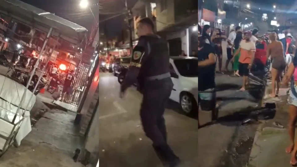 Vídeos mostram confusão envolvendo a Polícia Militar e moradores em Manaus por homenagem a mortos no RJ