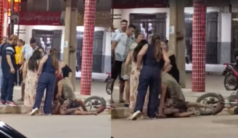 VÍDEO: pai imobiliza homem suspeito de assédio contra sua filha no interior do Acre