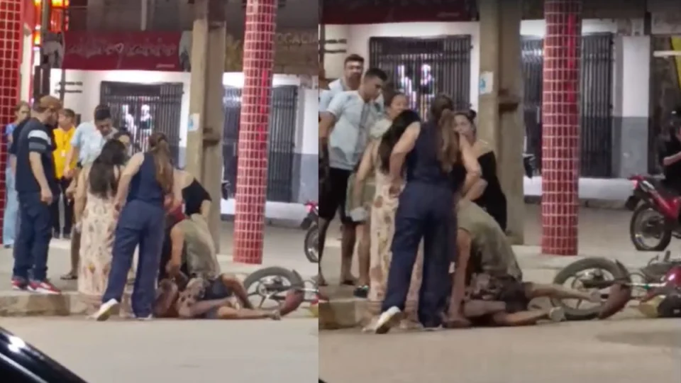 VÍDEO: pai imobiliza homem suspeito de assédio contra sua filha no interior do Acre