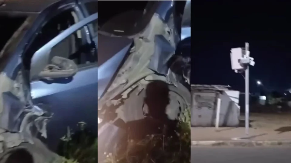 Motorista embriagado capota carro após bater em um radar na Avenida Princesa Isabel