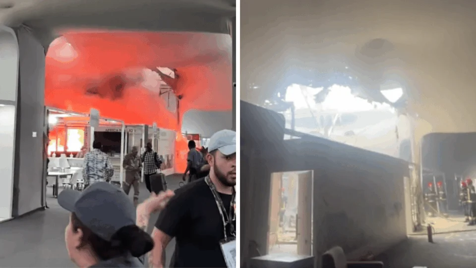 Fogo é controlado na COP30, mas deixa rombo no teto da estrutura principal