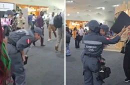 VÍDEO: Bombeira passa mal enquanto trabalha em área atingida por fogo na COP30