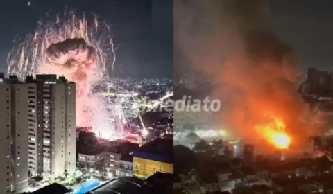 Vídeo chocante mostra explosão em galpão de fogos que deixou uma pessoa morta