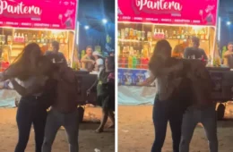 Vídeo mostra mulher dando socos em homem na Expoferr 2025; veja confusão