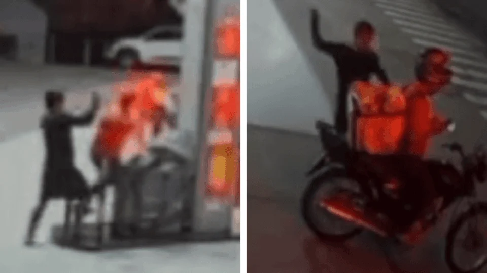 Vídeo mostra homem esfaqueando trabalhadores em posto de Manaus