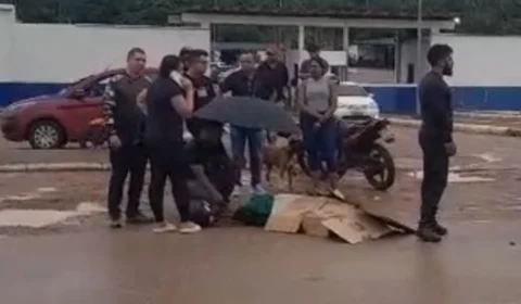 VÍDEO: Mulher e apenado ficam feridos após acidente de moto próximo ao Urso Branco em Porto Velho