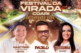 Festival da Virada celebra a chegada de 2026 com três noites de shows em Coari